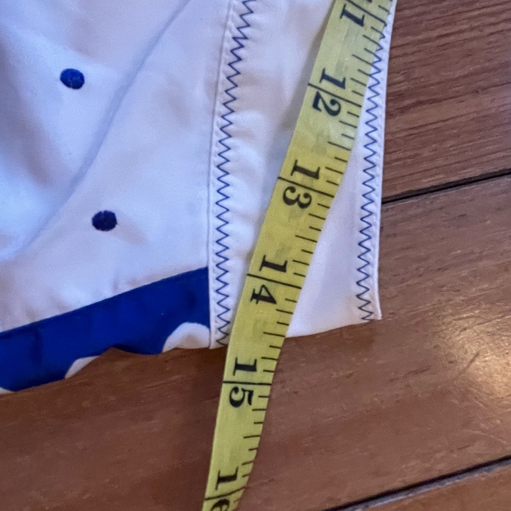 Farm Rio Artisanal Embroidered Resortwear/Beach Shorts Blue White XS Tassel Tie - Picture 12 of 16